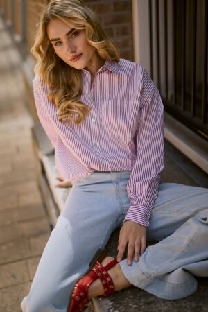 NUKUS Ariana Blouse Stripe 372 kiss/offwhite