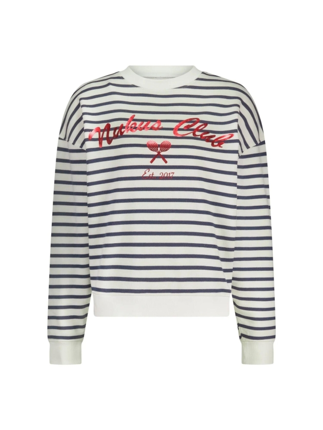 NUKUS Paige Sweater Stripe 137 white/blue