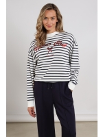 NUKUS Paige Sweater Stripe 137 white/blue