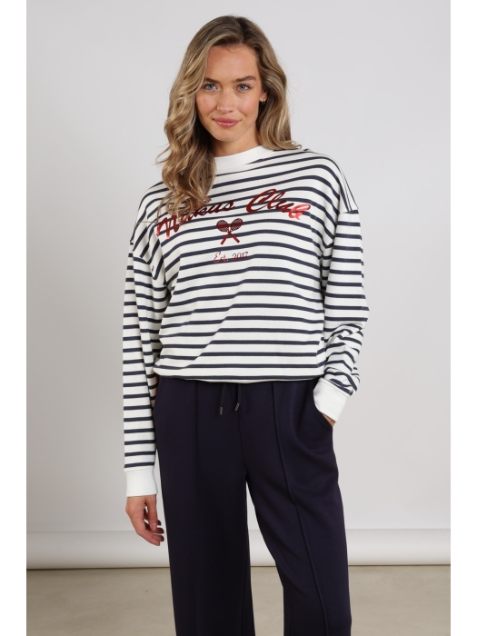 NUKUS Paige Sweater Stripe 137 white/blue