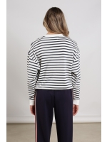 NUKUS Paige Sweater Stripe 137 white/blue
