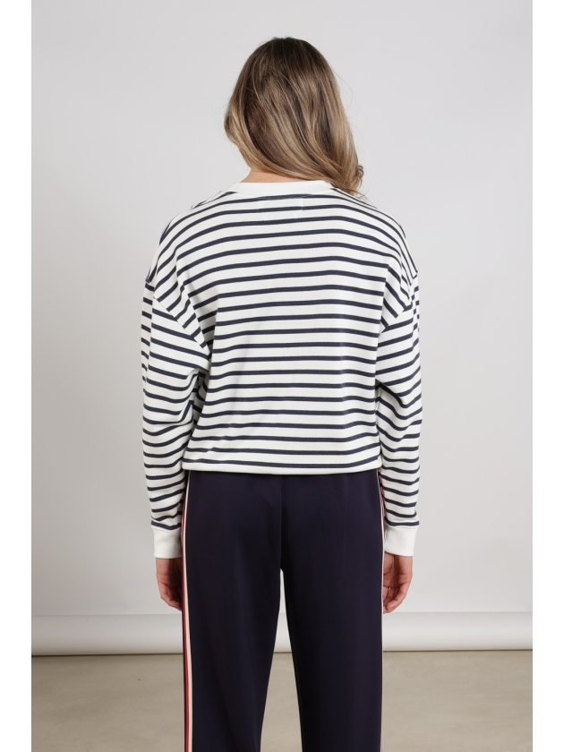 NUKUS Paige Sweater Stripe 137 white/blue