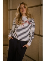 NUKUS Paige Sweater Stripe 137 white/blue