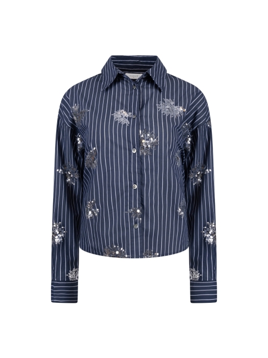NUKUS Tessa Blouse Paillet 70 navy