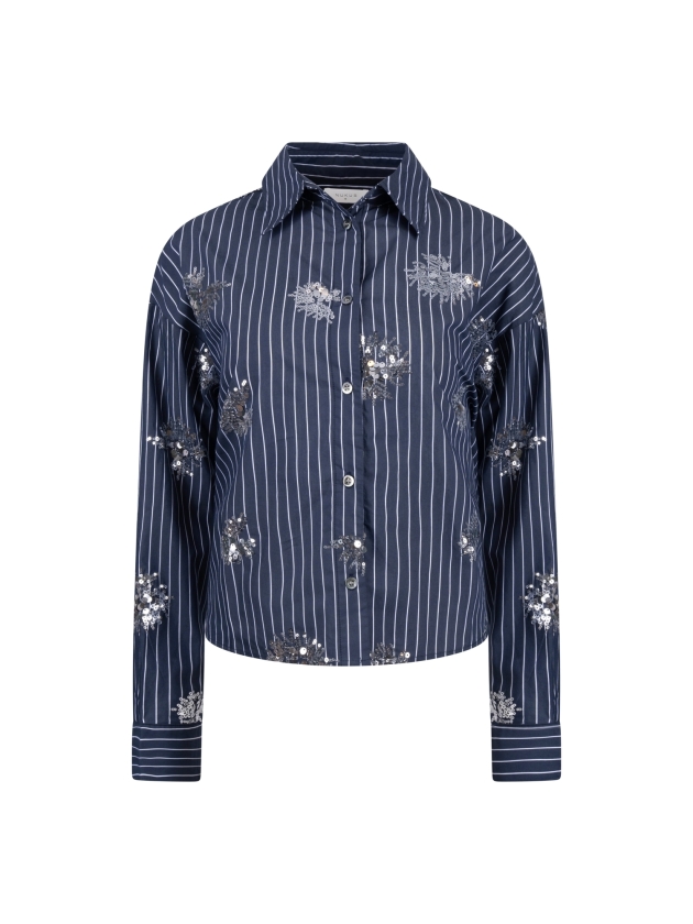 NUKUS Tessa Blouse Paillet 70 navy