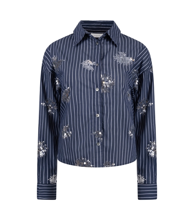 NUKUS Tessa Blouse Paillet 70 navy