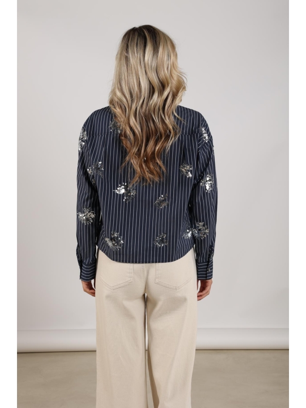 NUKUS Tessa Blouse Paillet 70 navy