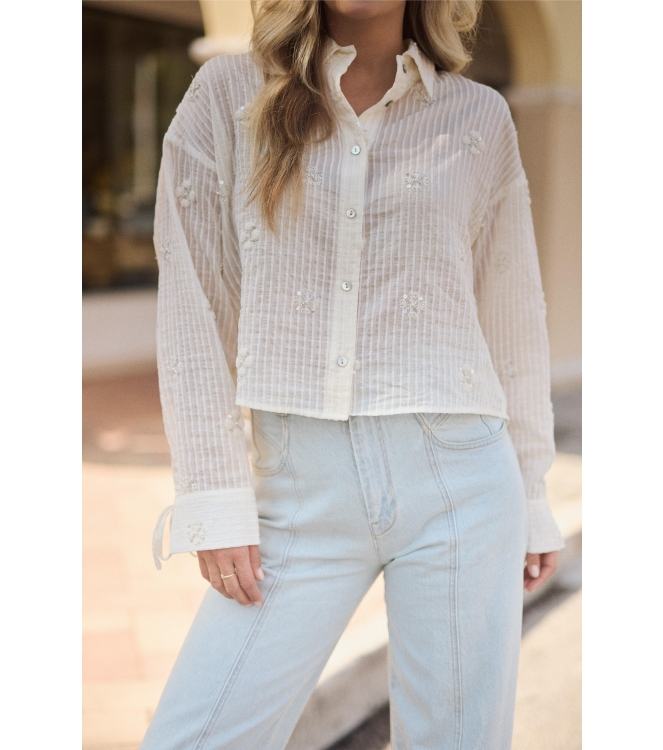 NUKUS Bailey Blouse Beads 17 off white