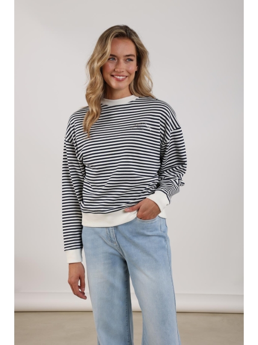 NUKUS Patty Pullover Stripe 219 offwhite/navy