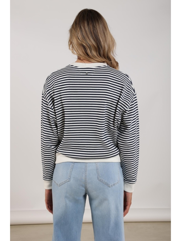 NUKUS Patty Pullover Stripe 219 offwhite/navy