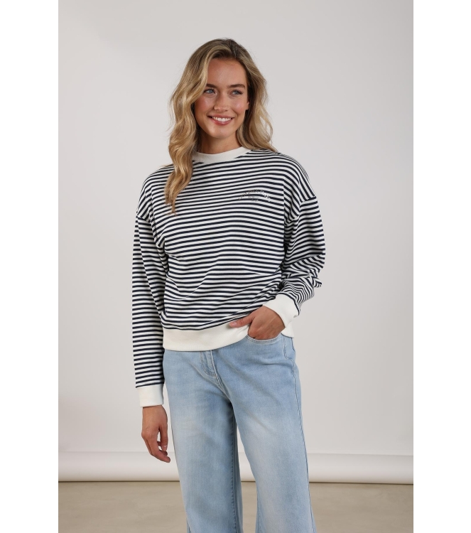 NUKUS Patty Pullover Stripe 219 offwhite/navy