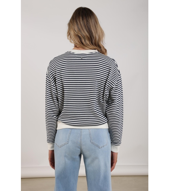 NUKUS Patty Pullover Stripe 219 offwhite/navy