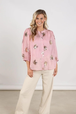 NUKUS Lynn Blouse Paillet 245 blush/gold