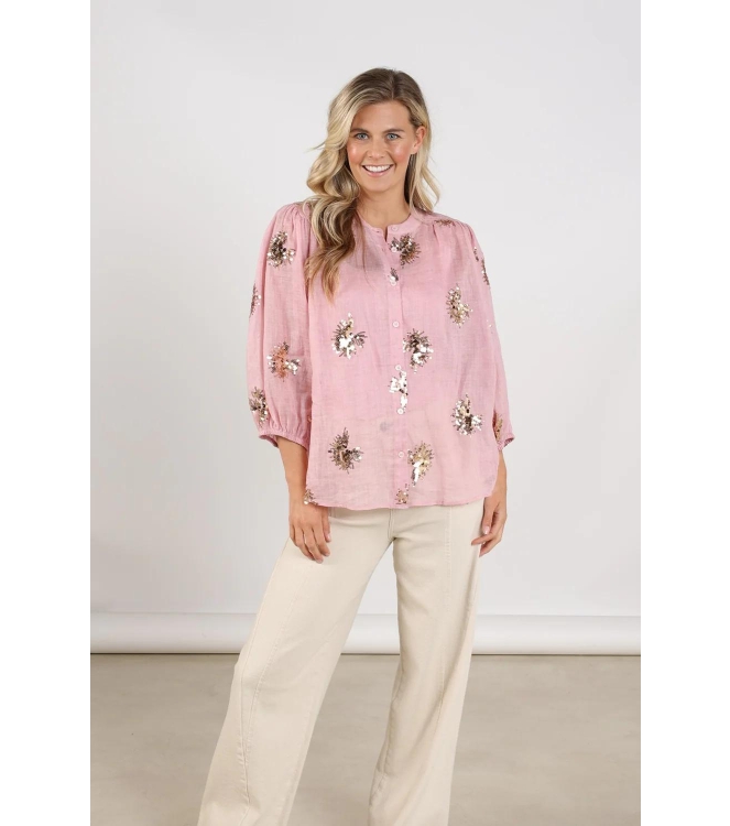 NUKUS Lynn Blouse Paillet 245 blush/gold