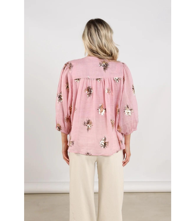 NUKUS Lynn Blouse Paillet 245 blush/gold