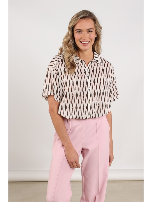 NUKUS Britt Blouse Print 143 offwhite/fango