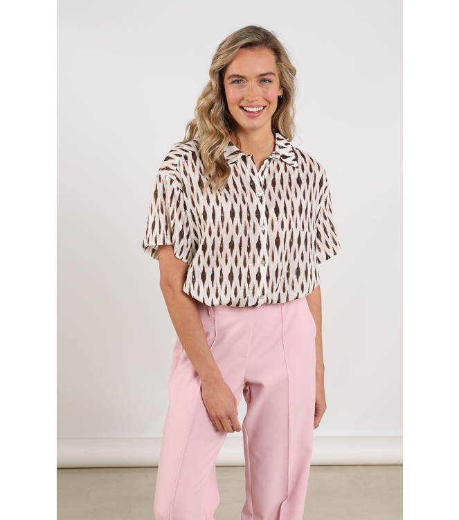 NUKUS Britt Blouse Print 143 offwhite/fango