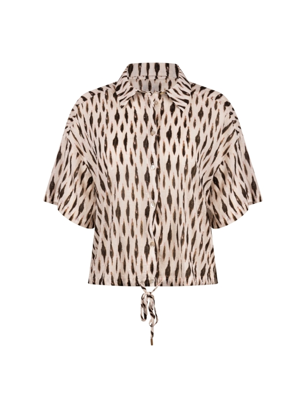 NUKUS Britt Blouse Print 143 offwhite/fango