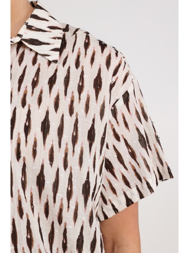 NUKUS Britt Blouse Print 143 offwhite/fango
