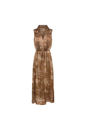 NUKUS Violet Dress Print 273 fango/offwhite