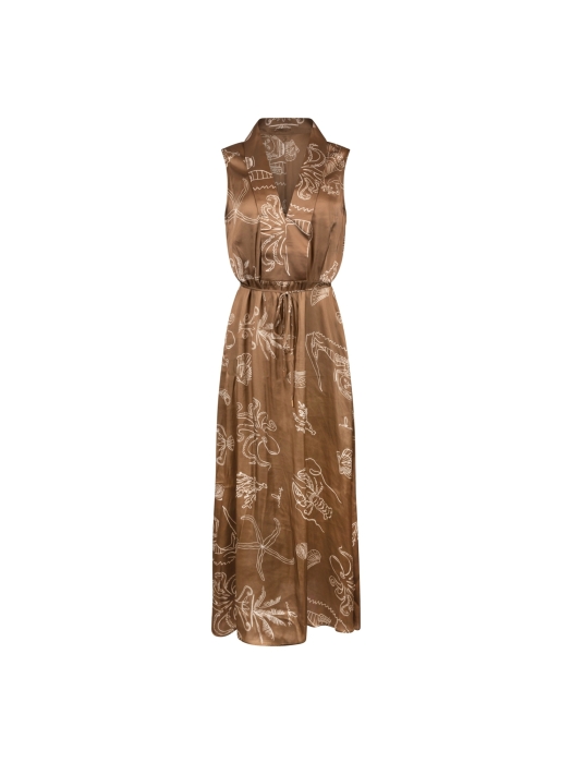 NUKUS Violet Dress Print 273 fango/offwhite
