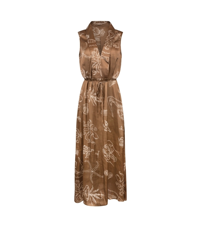 NUKUS Violet Dress Print 273 fango/offwhite