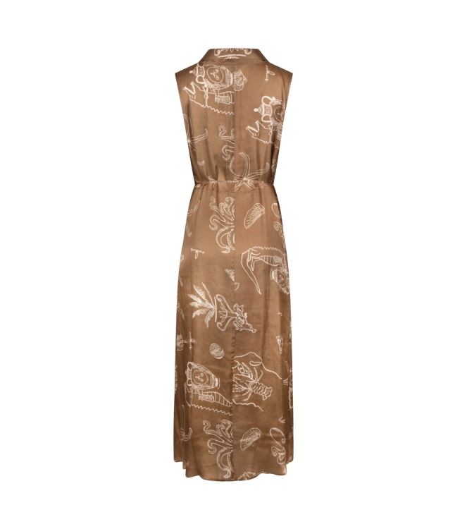 NUKUS Violet Dress Print 273 fango/offwhite