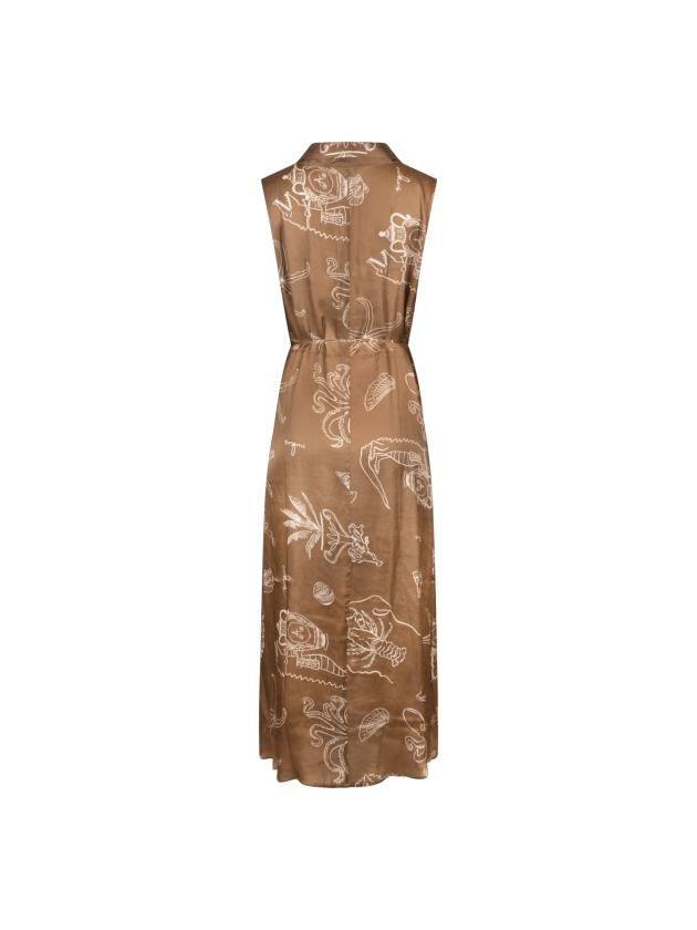 NUKUS Violet Dress Print 273 fango/offwhite