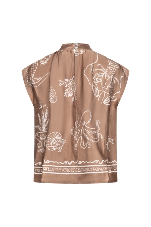 NUKUS Noomi Top Print 273 fango/offwhite