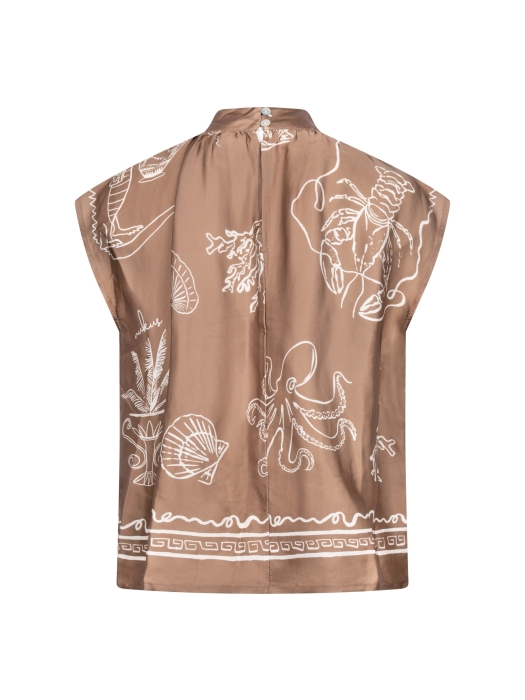 NUKUS Noomi Top Print 273 fango/offwhite