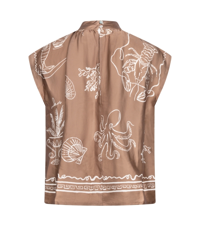 NUKUS Noomi Top Print 273 fango/offwhite