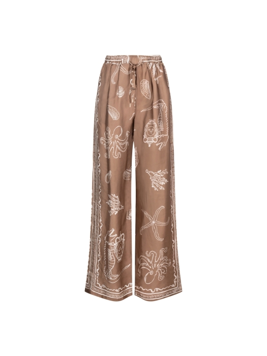 NUKUS Valerie Pants Print 273 fango/offwhite