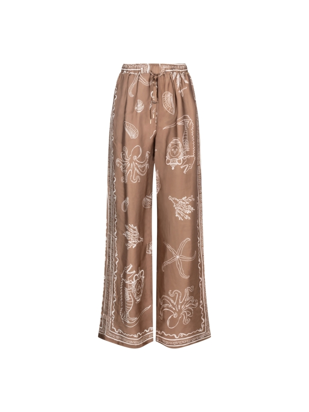 NUKUS Valerie Pants Print 273 fango/offwhite