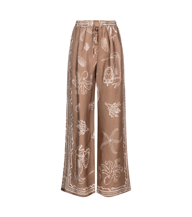 NUKUS Valerie Pants Print 273 fango/offwhite