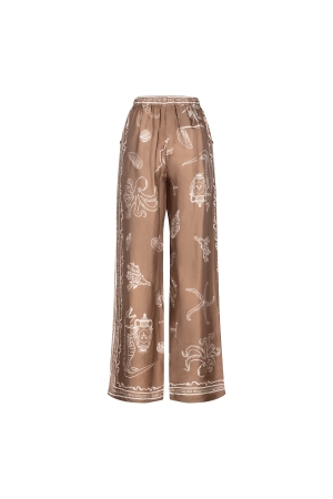 NUKUS Valerie Pants Print 273 fango/offwhite