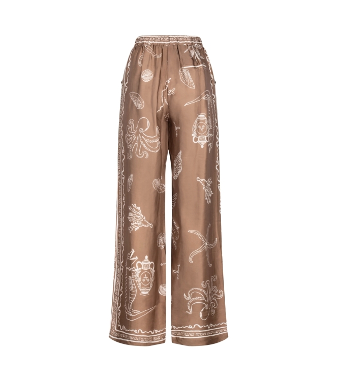 NUKUS Valerie Pants Print 273 fango/offwhite