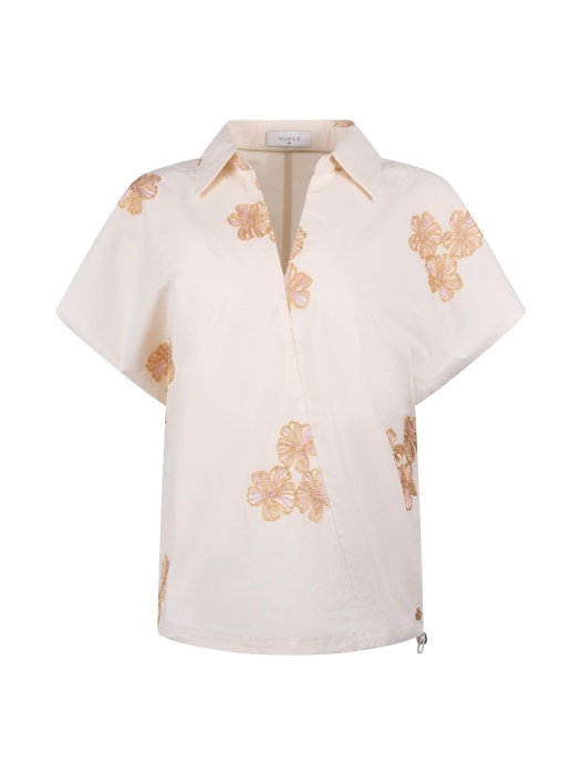 NUKUS Daniek Top Embroidery 79 offwhite/blush