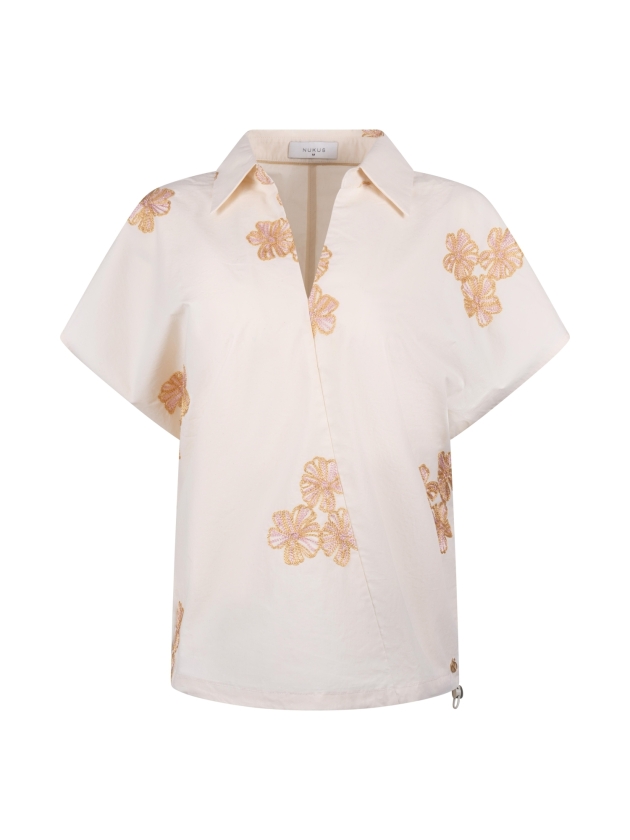 NUKUS Daniek Top Embroidery 79 offwhite/blush