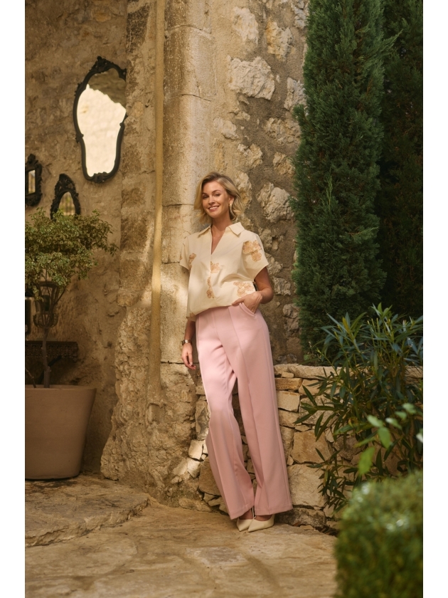 NUKUS Daniek Top Embroidery 79 offwhite/blush