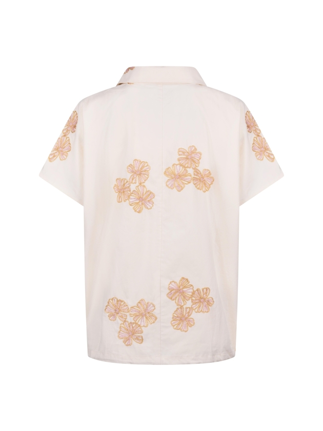 NUKUS Daniek Top Embroidery 79 offwhite/blush