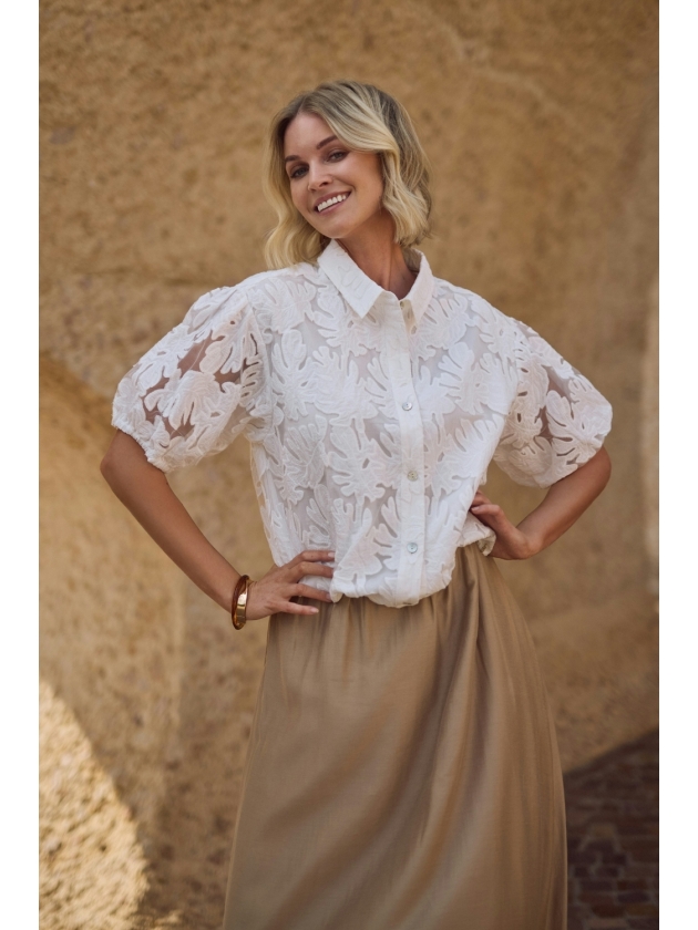 NUKUS Berit Blouse Embroidery 17 off white