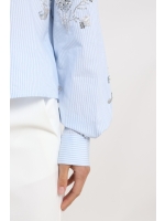 NUKUS Adora Blouse Stripe 314 cloudy/offwhite