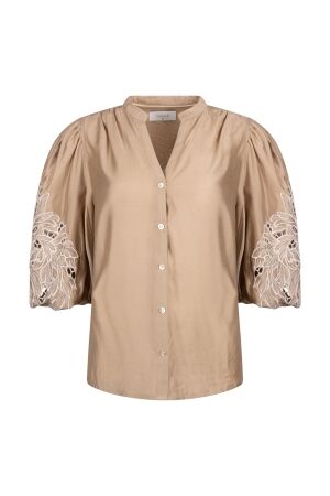 NUKUS Rosie Blouse Embrodery 64 camel