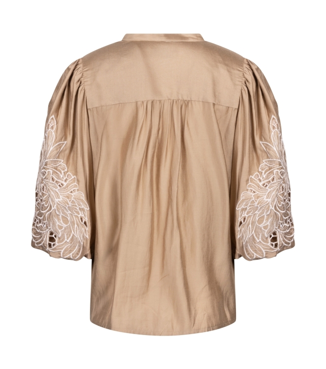 NUKUS Rosie Blouse Embrodery 64 camel