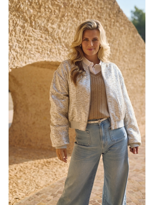 NUKUS Babette Bomber 374 silver/camel