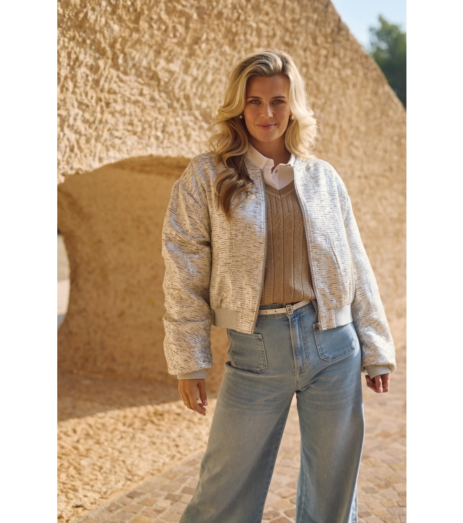 NUKUS Babette Bomber 374 silver/camel