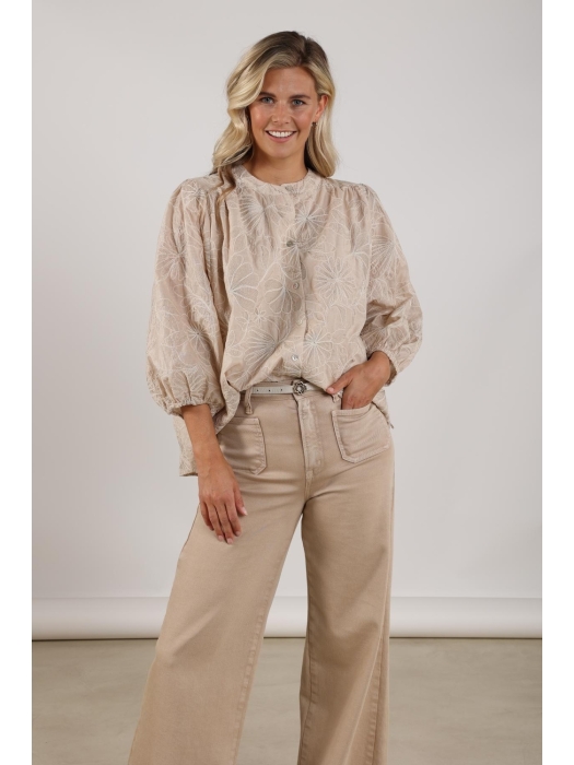 NUKUS Lynn Blouse Embroidery 9 sand