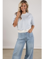 NUKUS Lotte Pullover Stripe 315 offwhite/cloudy