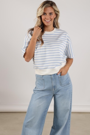 NUKUS Lotte Pullover Stripe 315 offwhite/cloudy