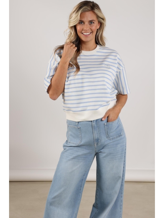 NUKUS Lotte Pullover Stripe 315 offwhite/cloudy